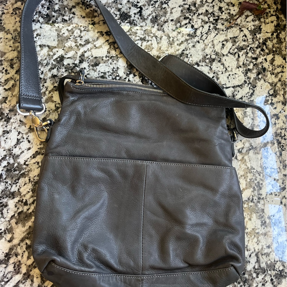 Margot grey leather purse